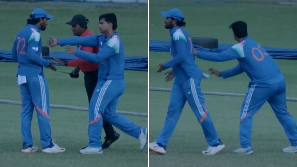 VIDEO: Vaibhav Sooryavanshi Pushes Captain Tilak Varma To Break Fight With Umpire During IND A Vs SL A Clash