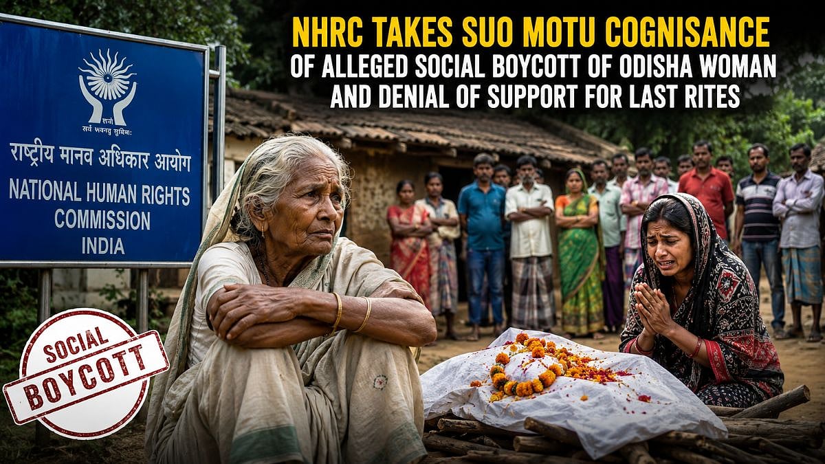 NHRC Takes Suo Motu Cognisance Of Alleged Social Boycott Of Odisha Woman, Denial Of Support For Last Rites; Seeks State Report
