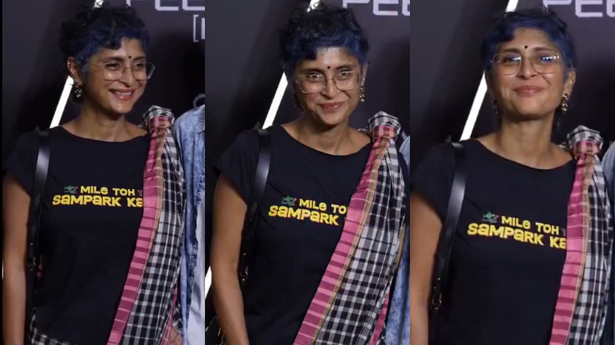 'Perfect Dress For Aamir Khan's 4th Wedding': Kiran Rao Trolled For Wearing T-Shirt With Saree At Mumbai Event - VIDEO