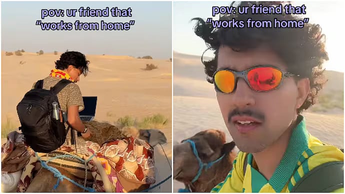 'WFH? No, Work From Camel': Man Attends Zoom Meeting While Riding Through Sahara Desert; Internet In Disbelief - VIDEO