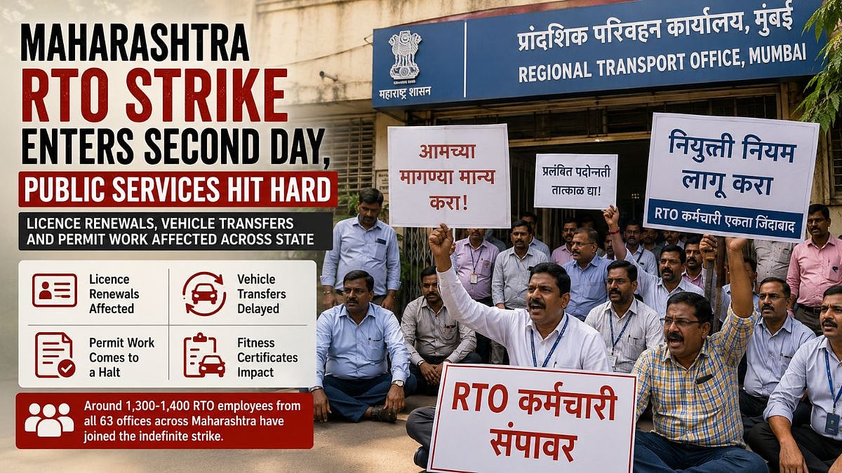 Maharashtra RTO Strike Enters Second Day, Licence And Permit Services Hit Across State