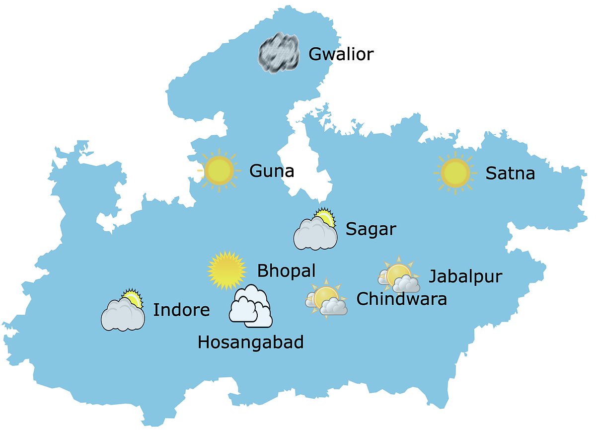 Weather in Madhya Pradesh at 10:20 am
