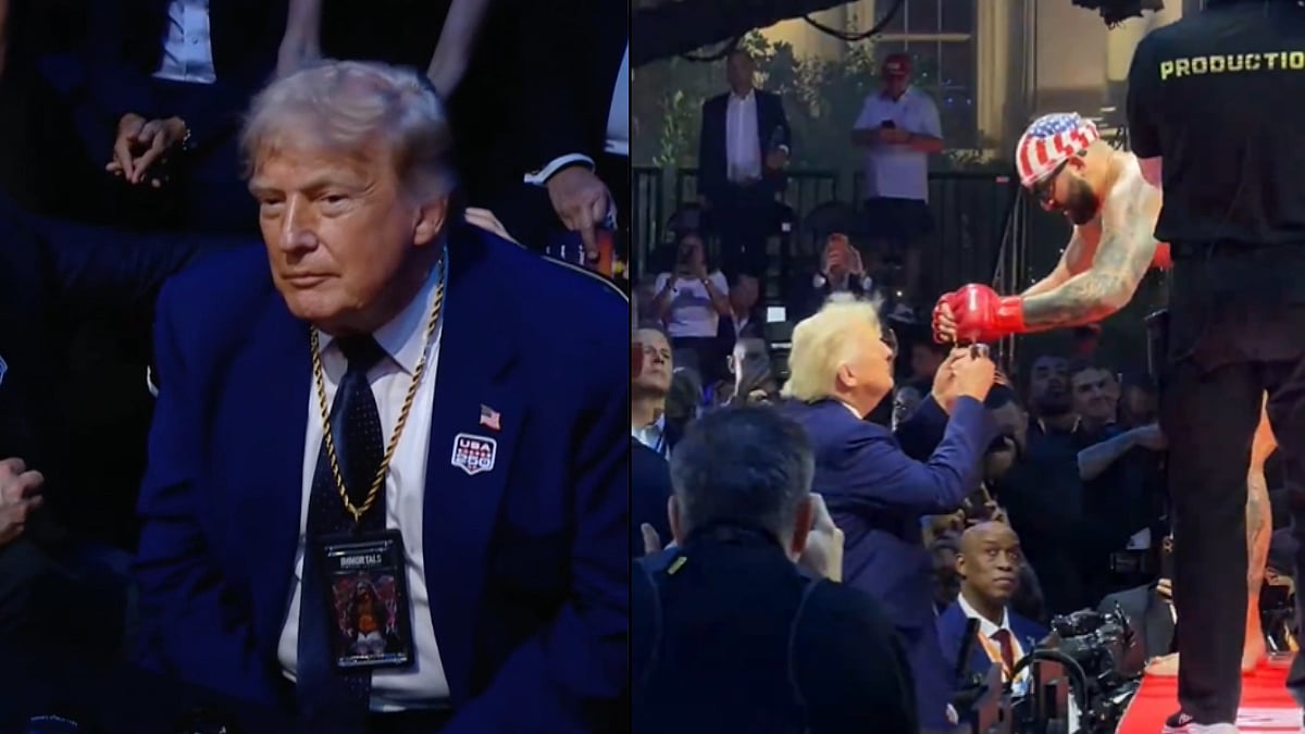 US President Donald Trump Removes Chain Gifted By Josh Hokit After UFC Fighter's Controversial Remark On Michelle Obama Draws Backlash | Video