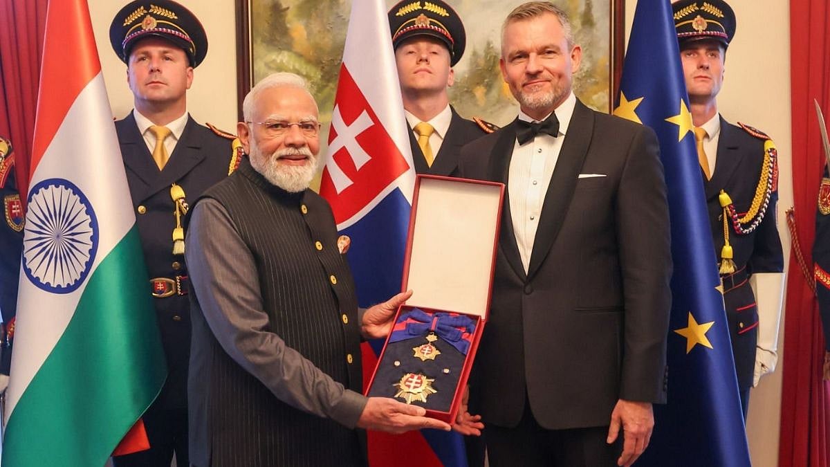 PM Narendra Modi Receives Slovakia’s Highest Honour, Order of The White Double Cross | Video