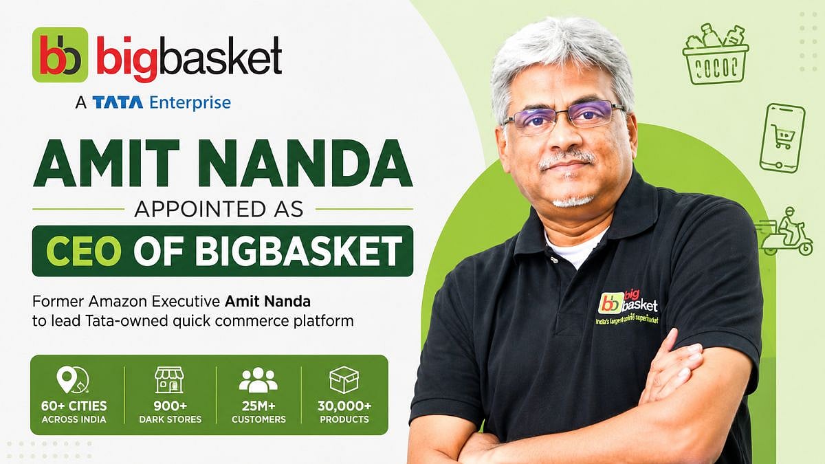 Tata-Owned bigbasket Appoints Former Amazon Executive Amit Nanda As CEO