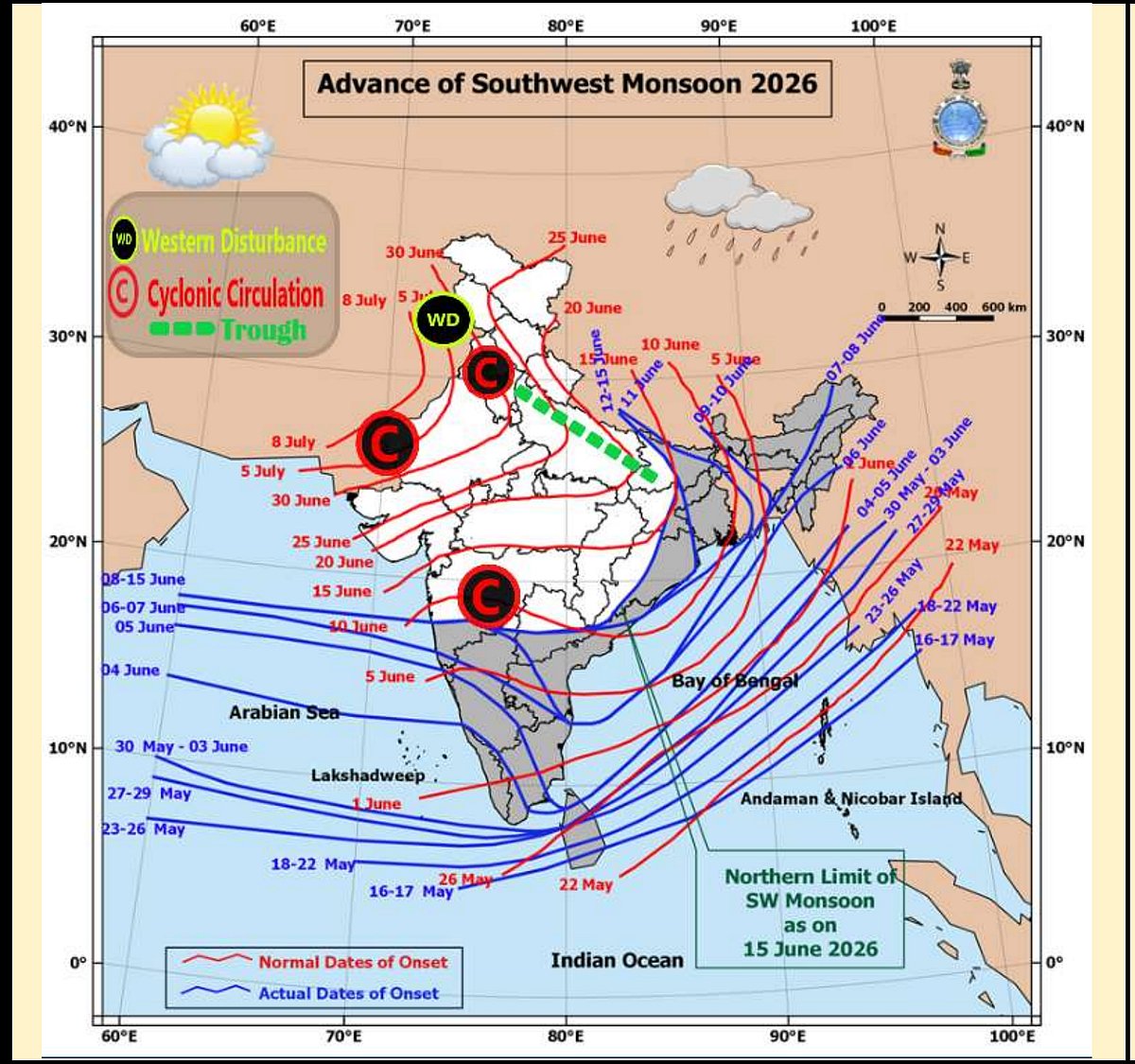 Weather systems affecting Madhya Pradesh at present