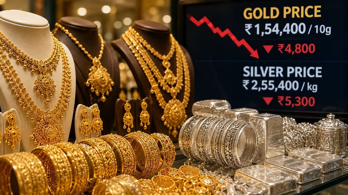 Gold Price Tumbles ₹4,800 To ₹1.54 Lakh Per 10 Grams; Silver Falls ₹5,300 Amid Weak Demand