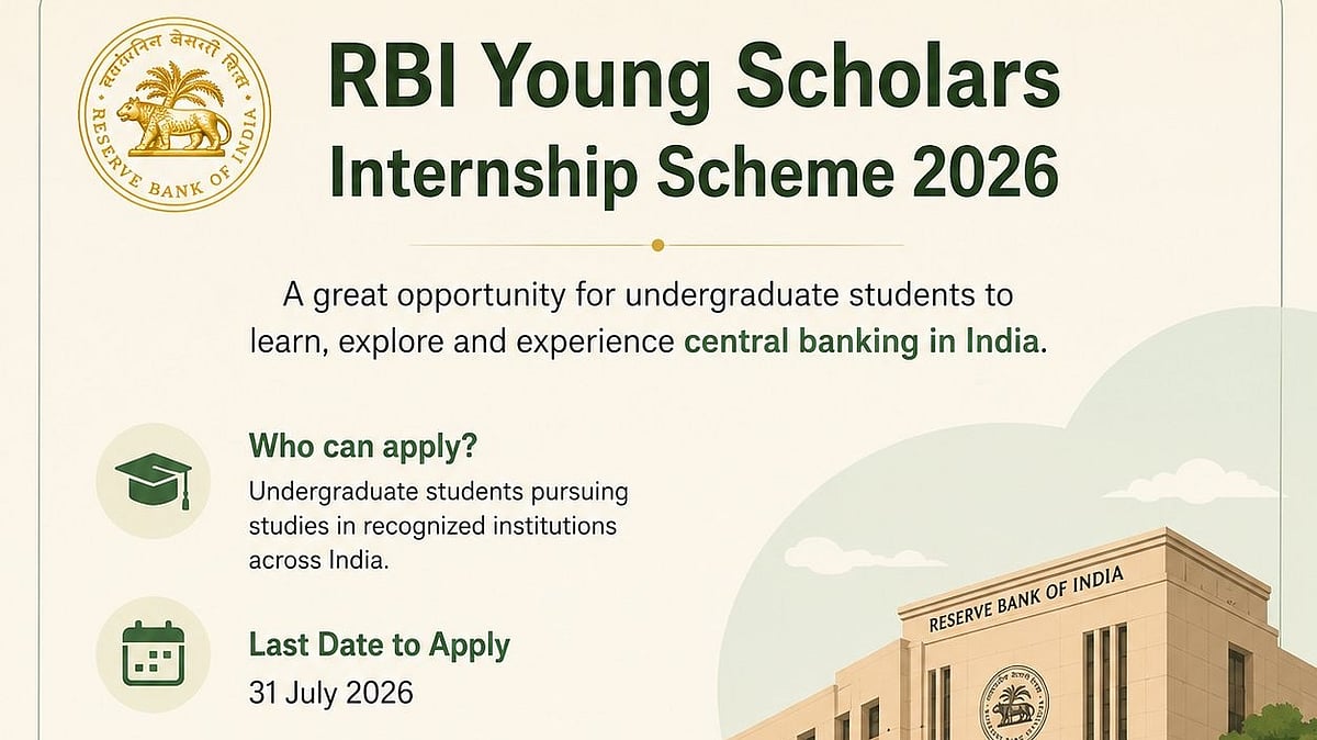 RBI Young Professional Recruitment 2026: Applications Open For 12 Posts, Salary Up To ₹1.5 Lakh...