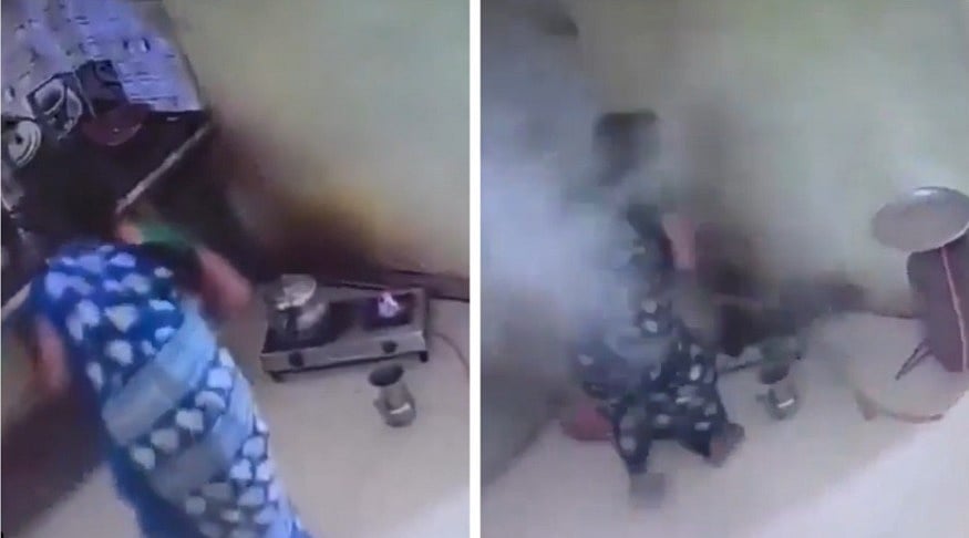 Woman Injured After Pressure Cooker Blasts In Hostel Kitchen In MP's Shajapur | VIDEO