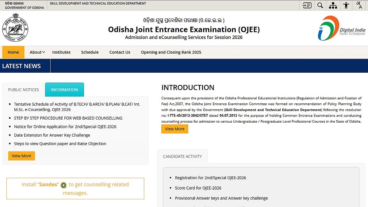 OJEE 2026 Second Special Registration Commences At ojee.nic.in; Apply Until June 28