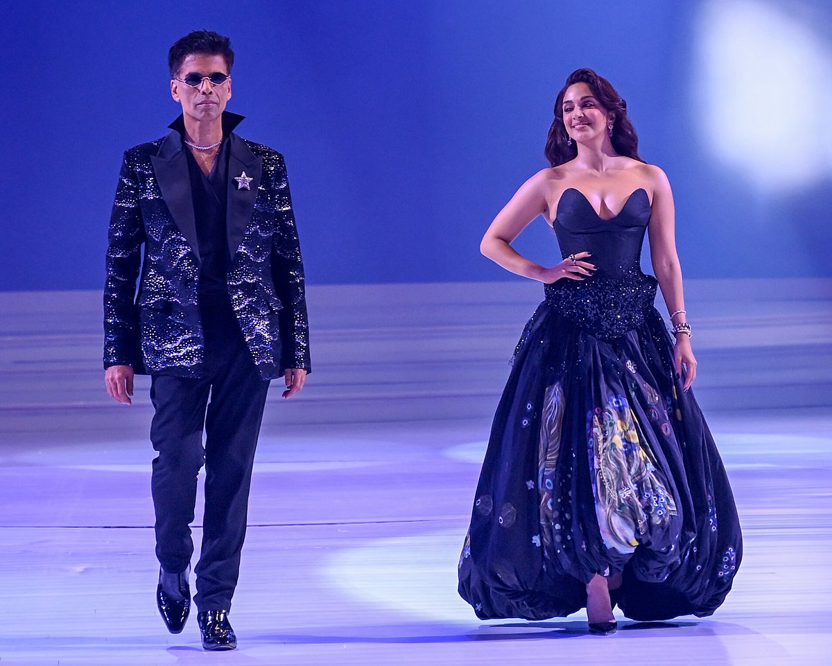 Karan Johar and Kiara Advani for Rahul Mishra's showcase