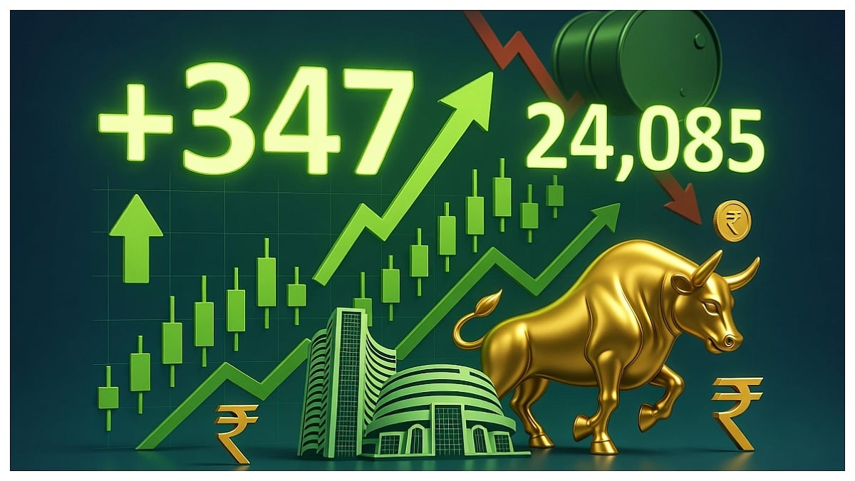 Sensex Gains 347 Points, Nifty Ends Above 24,085 as Crude Prices Ease For Fourth Straight Day