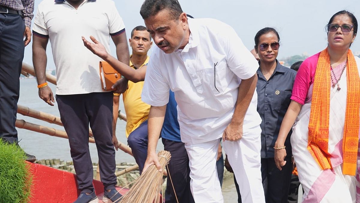 West Bengal CM Suvendu Adhikari Leads Baghbazar Ghat Clean-Up Drive, Warns Of Stringent Action Against Falta Police Station Attackers
