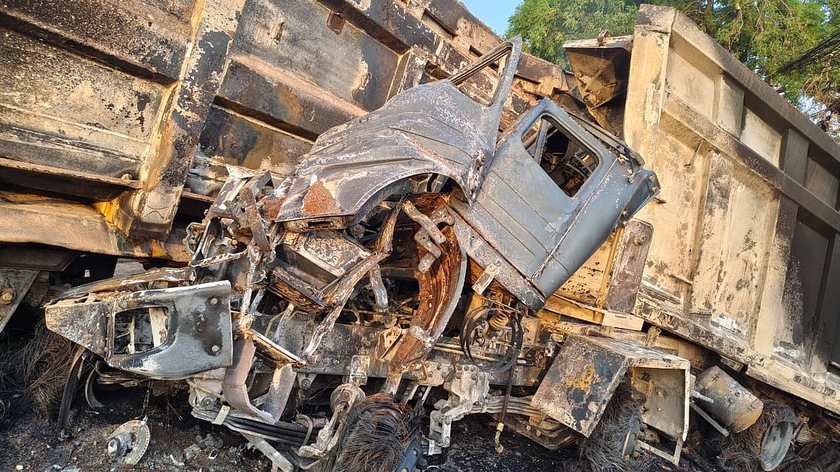 Two Truck Drivers Burn To Death After Head-On Collision Sparks Massive Fire In Gwalior