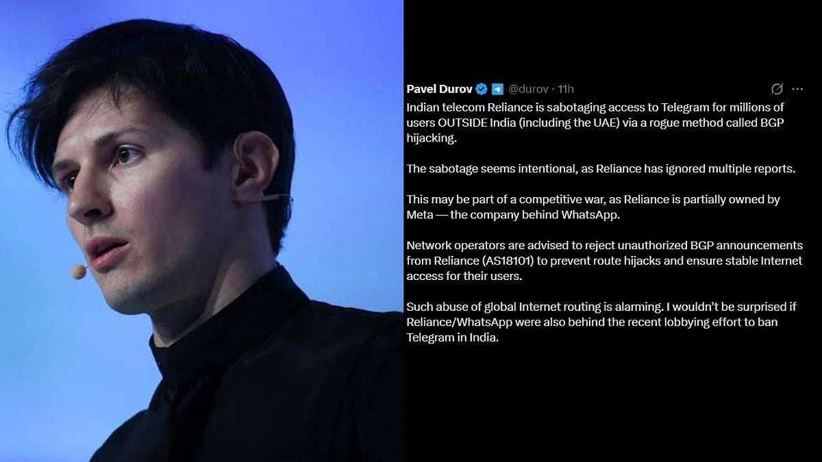 What Is BGP Hijacking? Telegram CEO Pavel Durov Allegedly Accuses Reliance Of Using This Rogue Method For Blocking His App Outside India