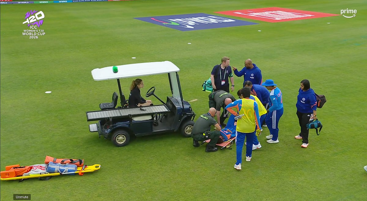 Injury Scare For India Women! Shreyanka Patil Stretchered Off The Field After Awkward Fall During T20 World Cup Clash | VIDEO