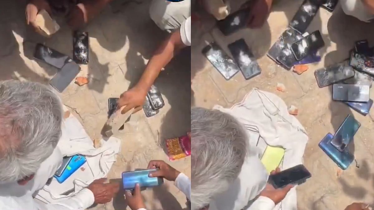 Haryana Youths Smash 55 Mobile Phones, Take Public Oath To Quit Crime & Addiction In Nuh - VIDEO