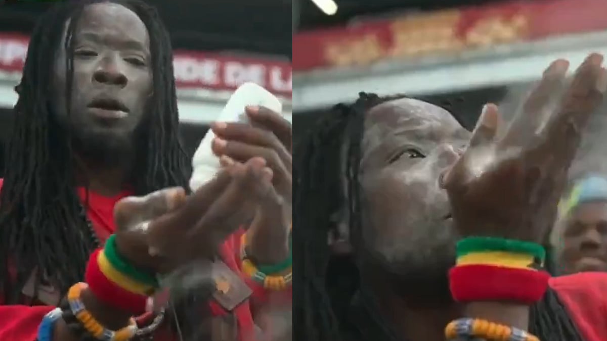 Bizarre Scenes! Ghana Spectator's White Powder Gesture Sparks 'Black Magic' Speculation Among Fans At FIFA World Cup 2026 | Video