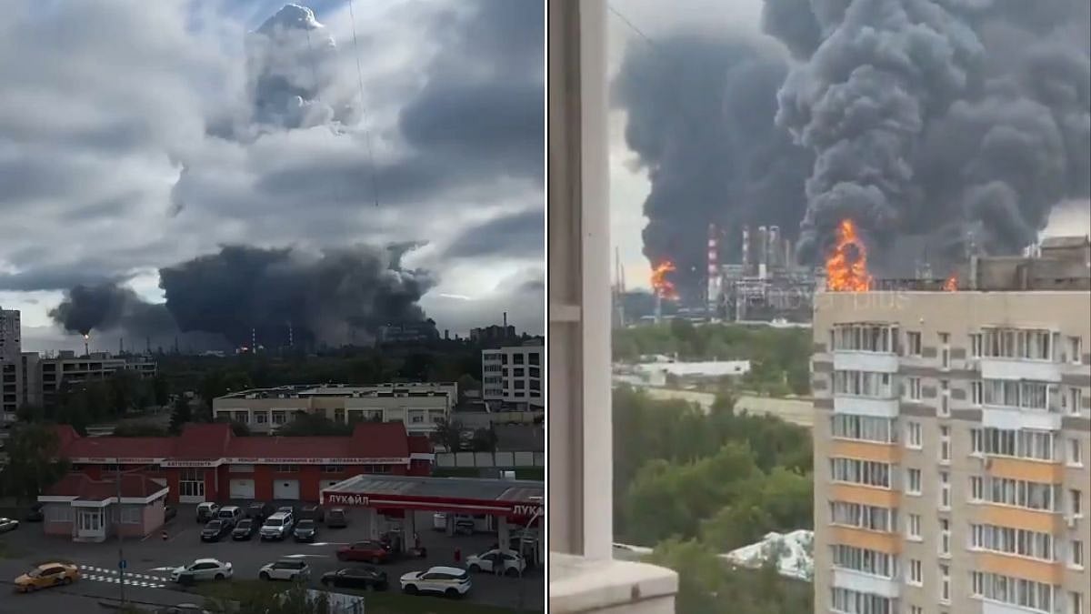 Ukraine’s Massive Drone Blitz Rocks Moscow: Oil Refinery Hit, Airports Paralyzed As Russia Claims 555 Drones Shot Down | Video