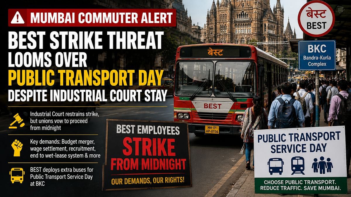 Mumbai Commuter Alert: BEST Strike Threat Looms Over Public Transport Day Despite Industrial Court Stay