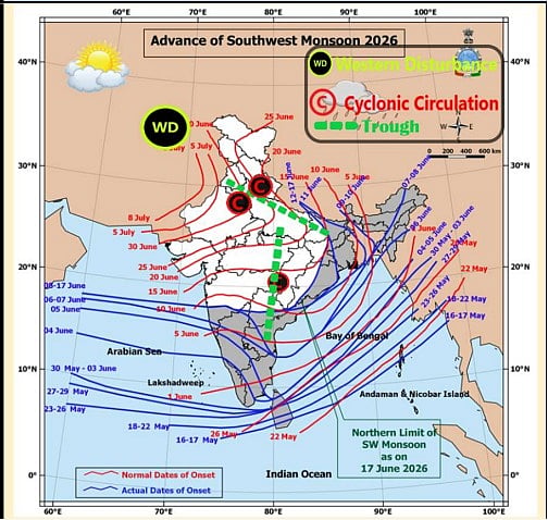 Weather systems affecting Madhya Pradesh at present 