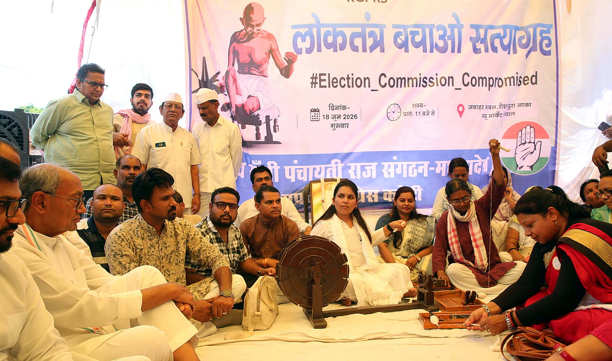 Congress Stages Charkha Movement Over Meenakshi Natarajan Rajya Sabha Nomination Row