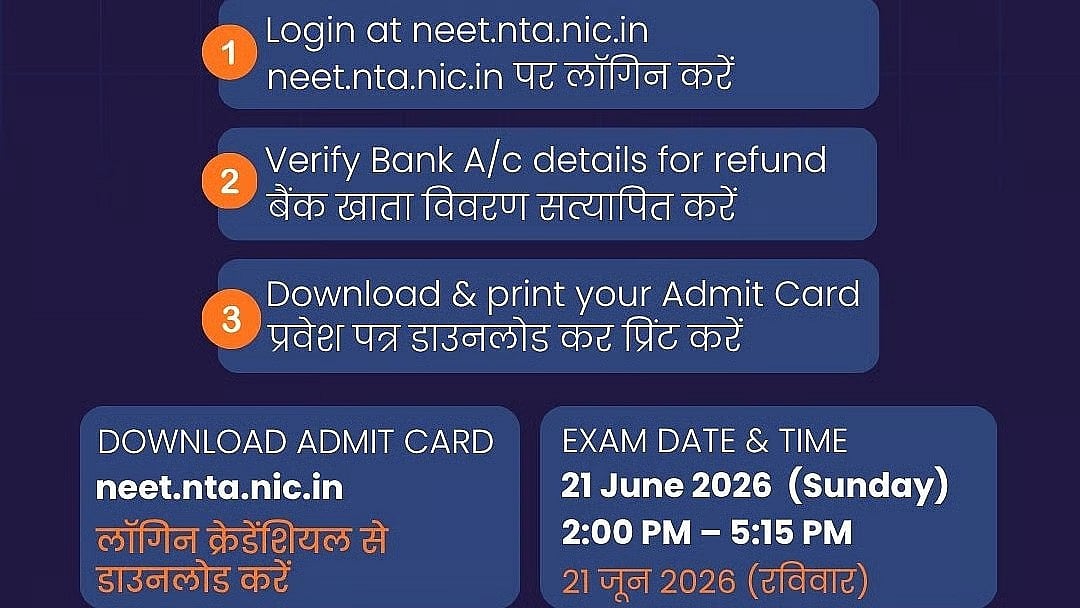 NEET UG 2026 Re Exam: NTA Now Allows Admit Card Download Without Bank Verification Completion; Check Details Here