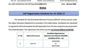 MH CET Law 2026 5-year LLB CAP registration starts on cetcell.mahacet.org; apply by July 9