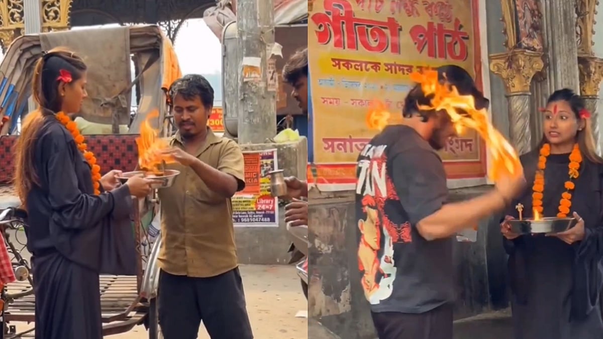 'Stupid Girl Risking Lives': Kolkata Influencer Faces Backlash For Turning Sacred Aarti Into Dangerous Prank - VIDEO