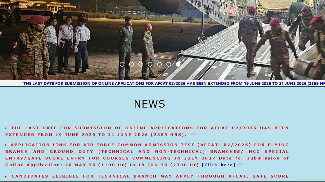 IAF AFCAT 02/2026 Registration Deadline Extended To June 21; Apply Online For 379 Vacancies At afcat.cdac.in