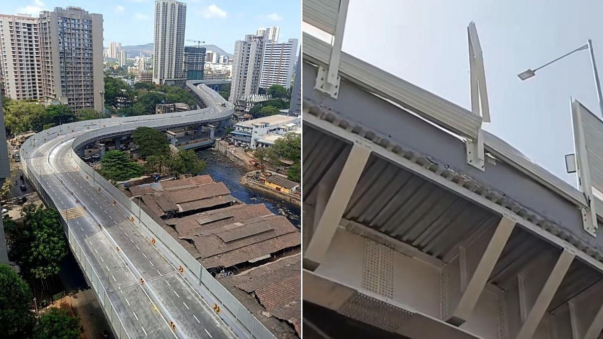 Mumbai: Noise Barrier Panels Fall From Goregaon's Mrinal Tai Gore Flyover After Dumper Truck Collision; Safety Concerns Raised