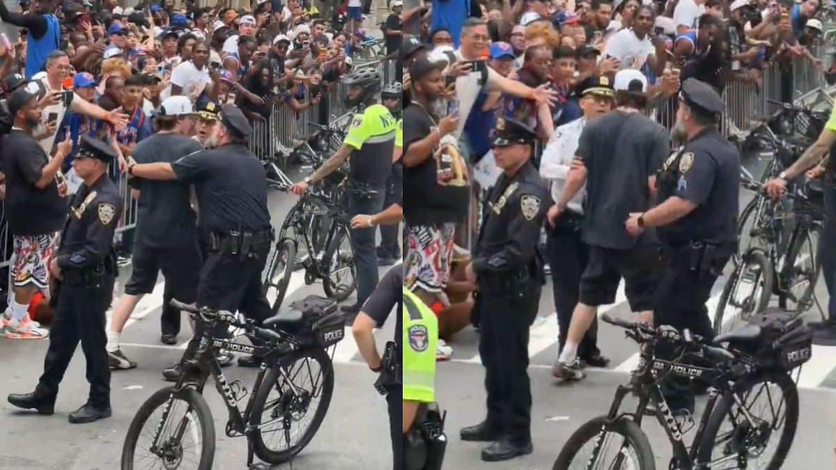 'I Swear I'm On The Team, Bro': Tyler Kolek Mistaken For Fan, Stopped By Cops At New York Knicks' Championship Parade | Video