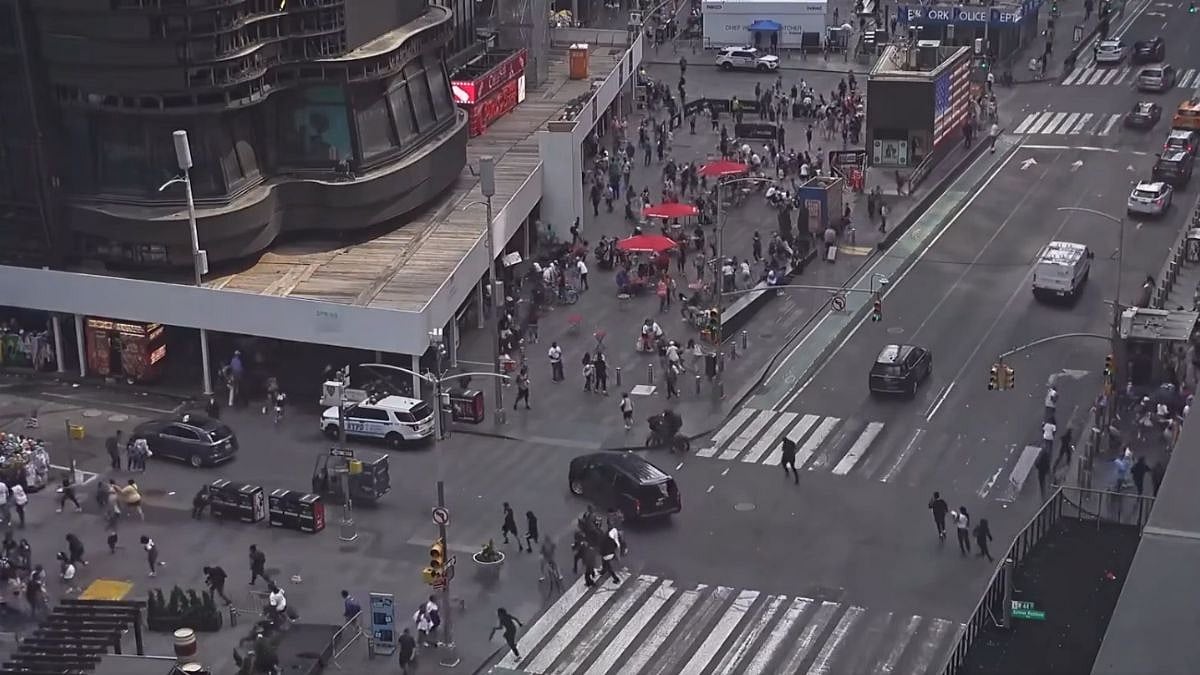 Terrifying Scenes In New York's Times Square As Gunshots Send Tourists Running For Cover Amid Knicks' Celebration Parade | Video
