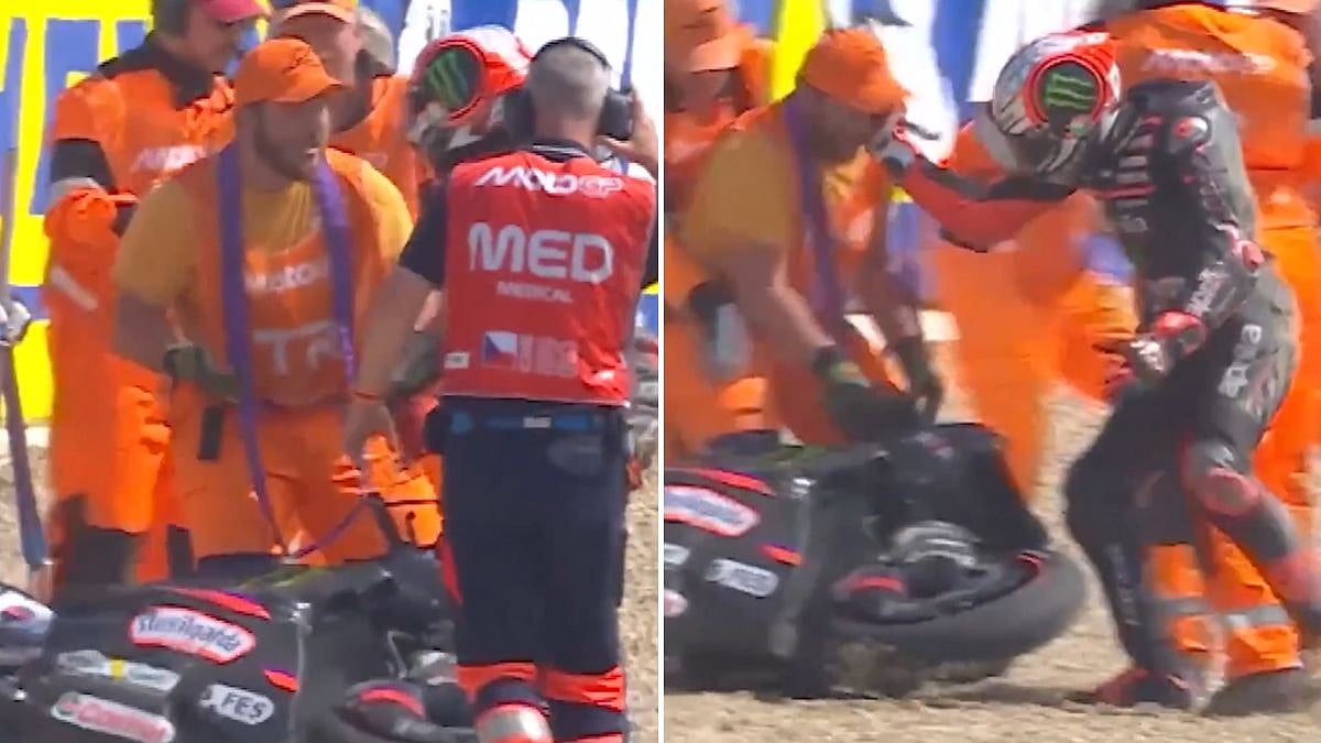 Shocking Scenes! Marco Bezzecchi Slaps Marshal After Crash During MotoGP Race, Banned From Grand Prix | VIDEO