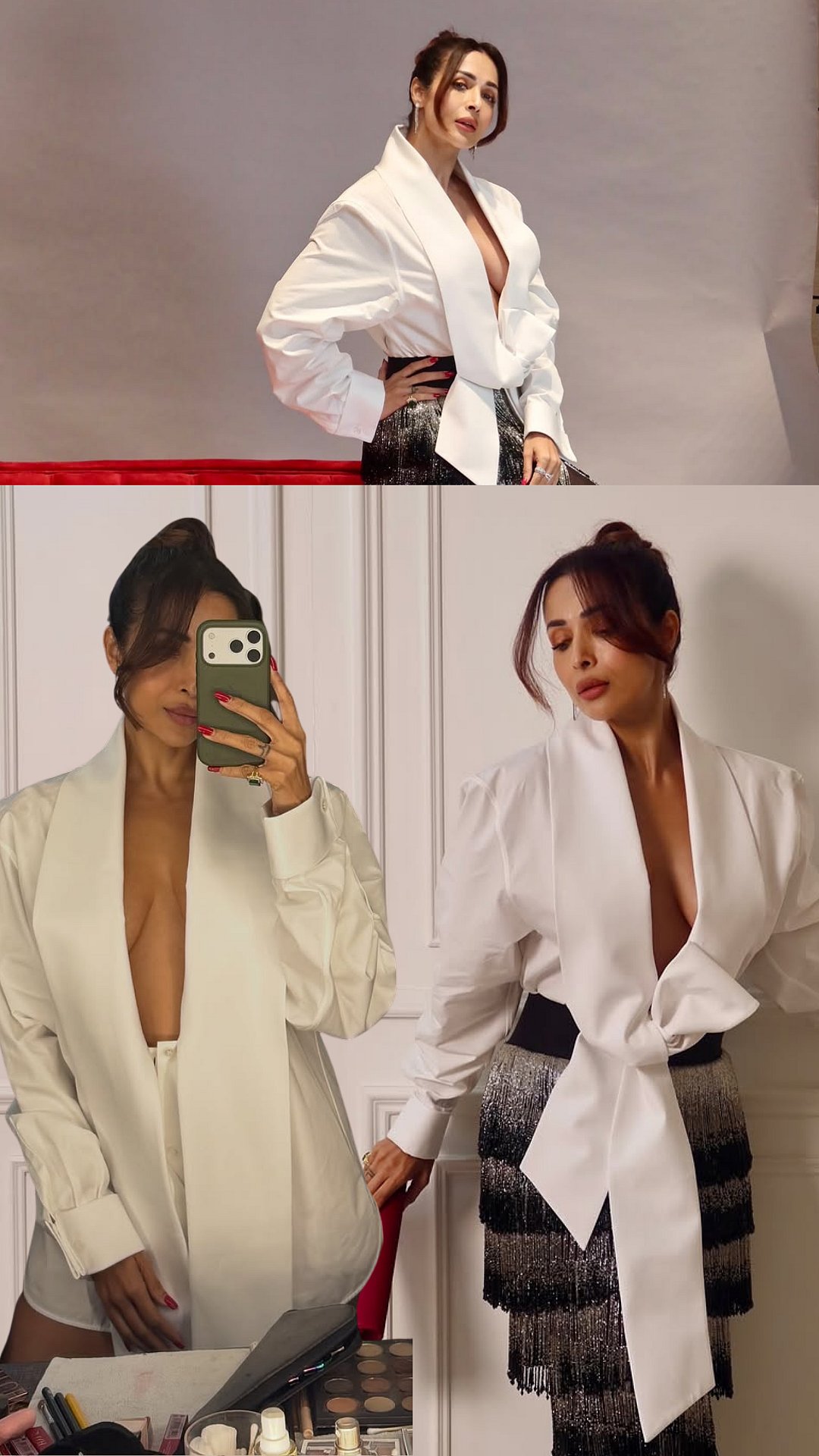 Malaika Arora Turns Up The Heat In A Daring Deep-Neck Monochrome Ensemble
