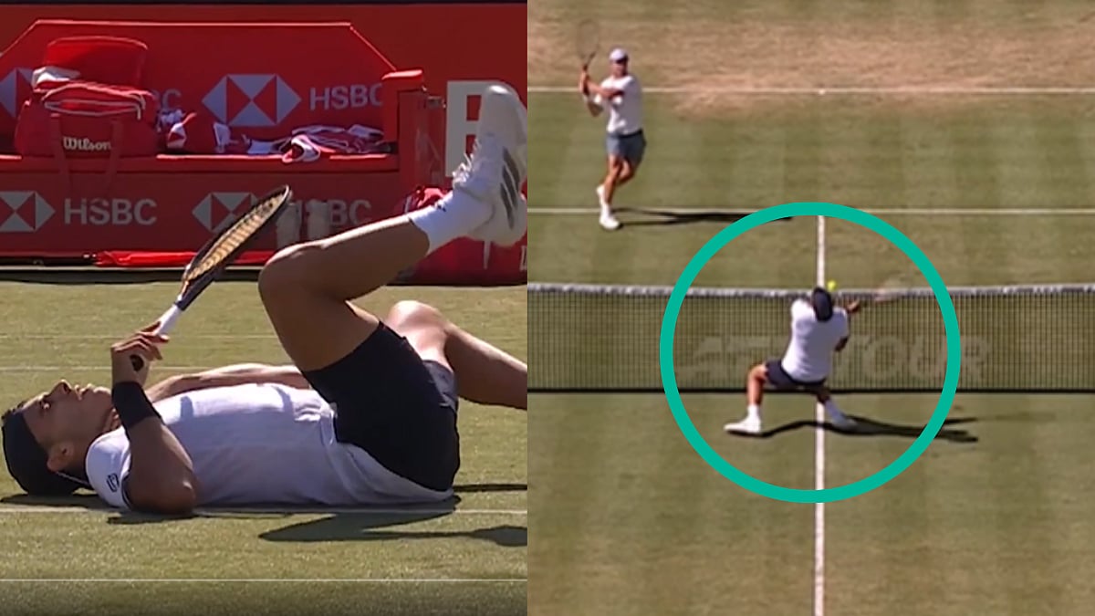Tennis Player Francisco Cerundolo Suffers Scary Throat Blow During Queen's Club Championships Clash | Video