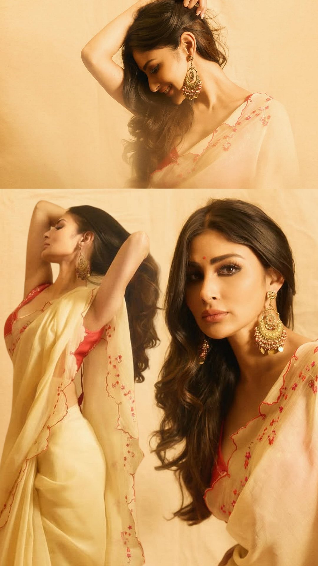 'Saree Girl Forever': Mouni Roy Turns Heads In Butter-Yellow Saree And Sweetheart-Neck Blouse