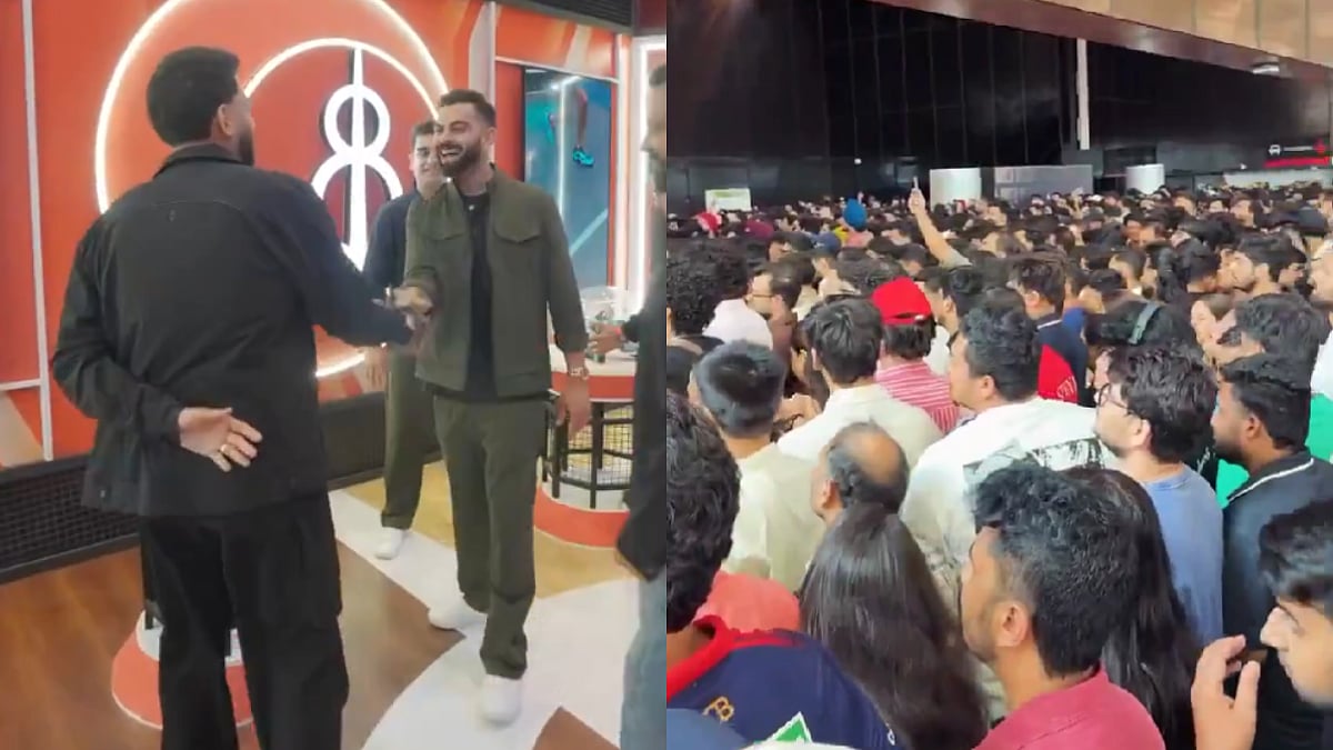Virat Kohli's Stylish Appearance At Delhi Event As Fans Crowd Venue For Glimpse Of Cricketer; Karan Aujla Makes Surprise Visit