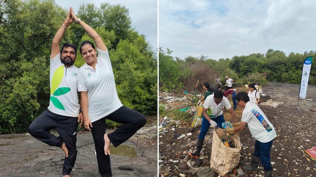 'Pran & Paryavaran': Yoga Day Event Blends Wellness With Mangrove Conservation In Navi Mumbai
