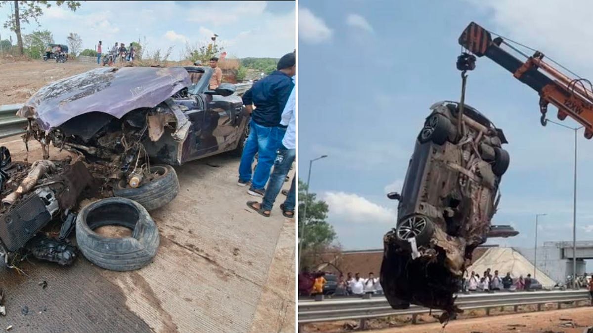 BMW Speeding At 250 kmph Crashes On Delhi-Mumbai Expressway Near Badlapur, Killing Two, Leaving One...