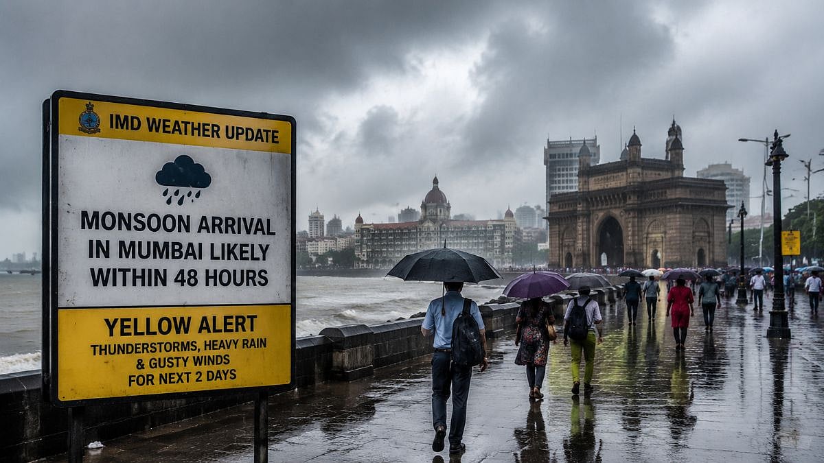 Mumbai Weather Update: IMD Predicts Monsoon Arrival In City Within 48 Hours Amid Yellow Alert