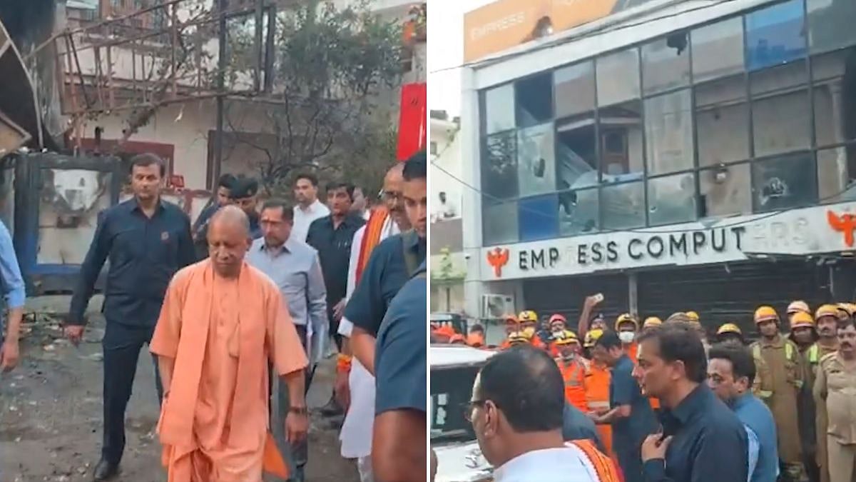 UP Chief Minister Yogi Adityanath Reaches Fire Incident Site Directly From Aligarh
