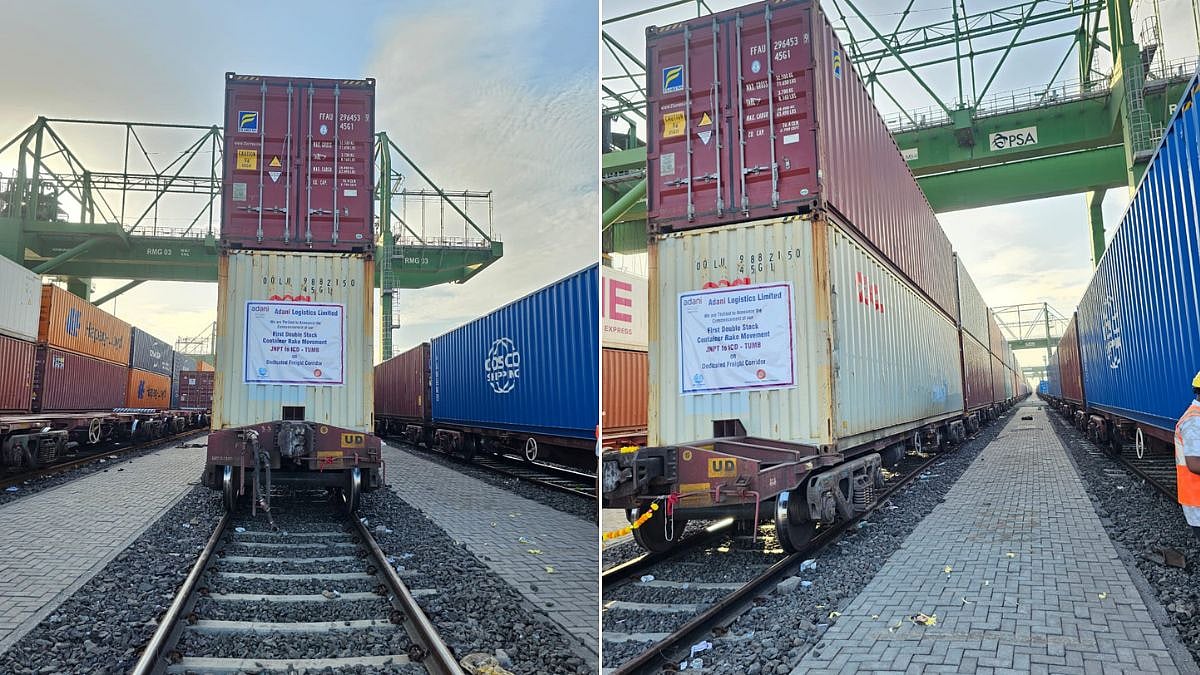First-Ever Double Stack Container Train Dispatched From JNPT Via Dedicated Freight Corridor
