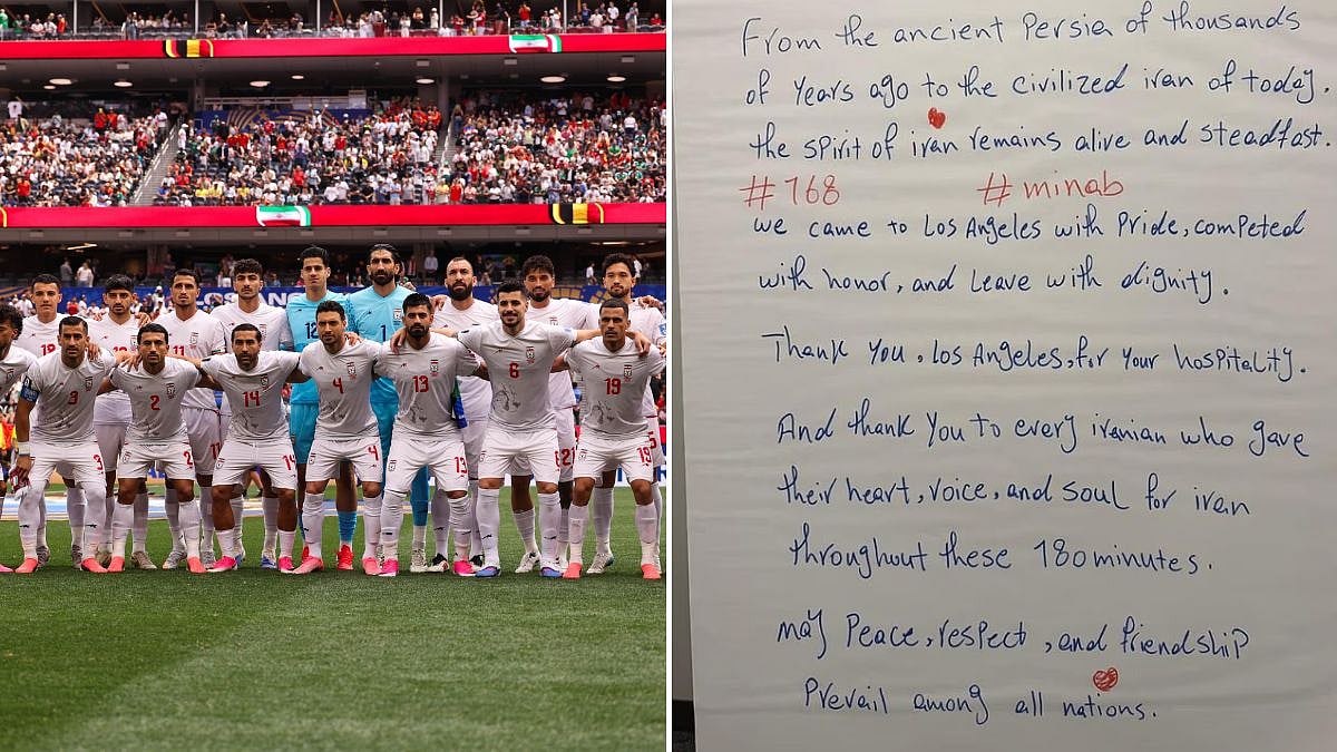 '#Minab, #168': Iran Players Leave Emotional Handwritten Note In Dressing Room At Los Angeles After Belgium Draw In FIFA World Cup 2026