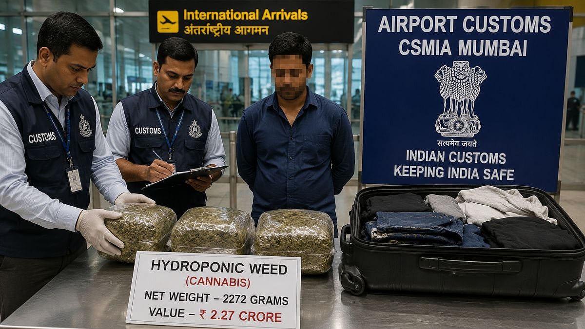 Mumbai Airport Customs Arrests 42-Year-Old Delhi Man With Hydroponic Weed Worth ₹2.27 Crore Arriving From Bangkok At CSMIA