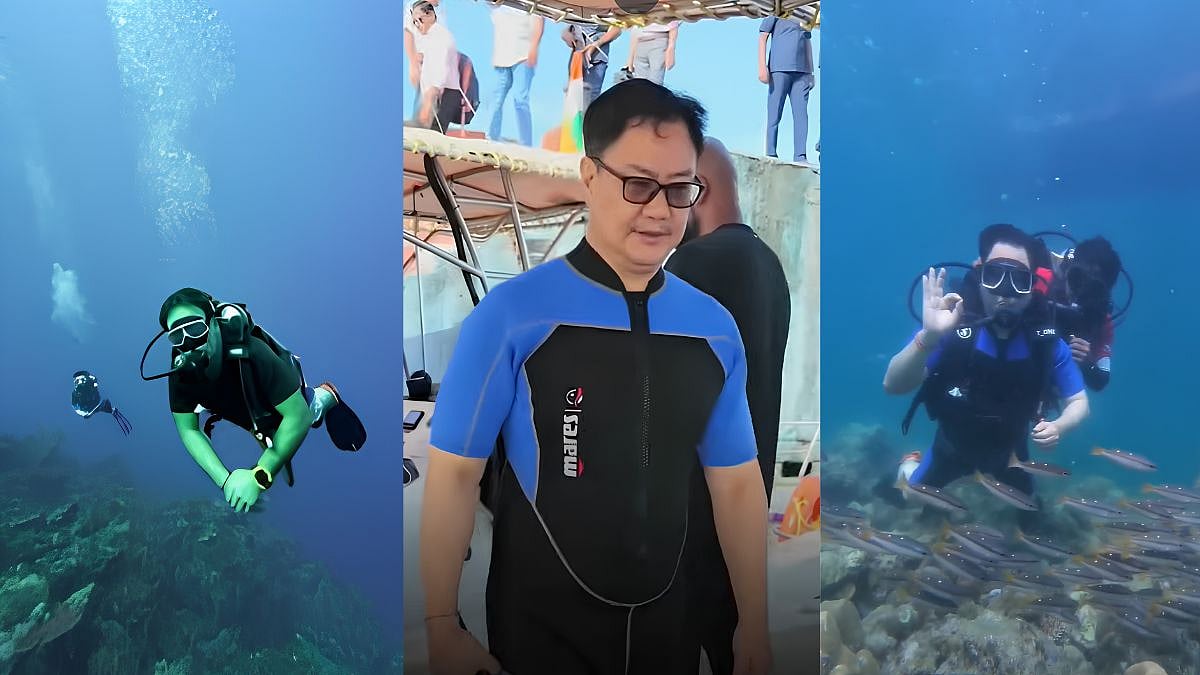 Union Minister Kiren Rijiju Experiences Marine Beauty At Swaraj Dweep’s Temple Garden Of Andaman & Nicobar Islands; Take A Look!