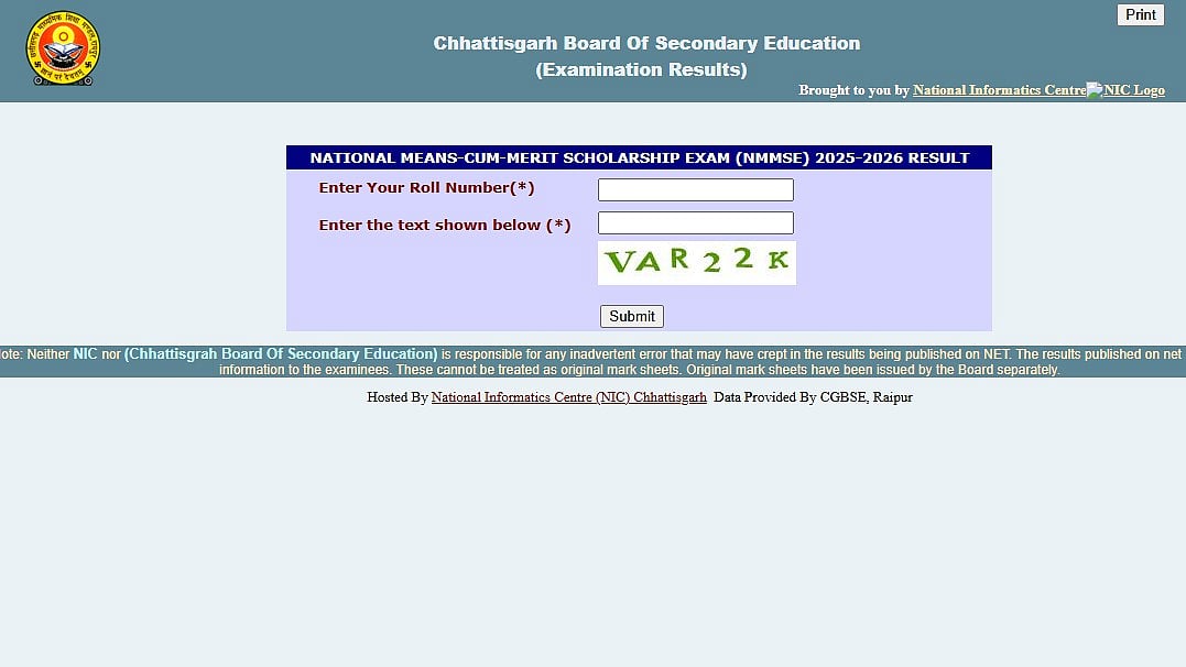 Chhattisgarh NMMS Result 2026 Announced At cgbse.nic.in; Direct Link Here