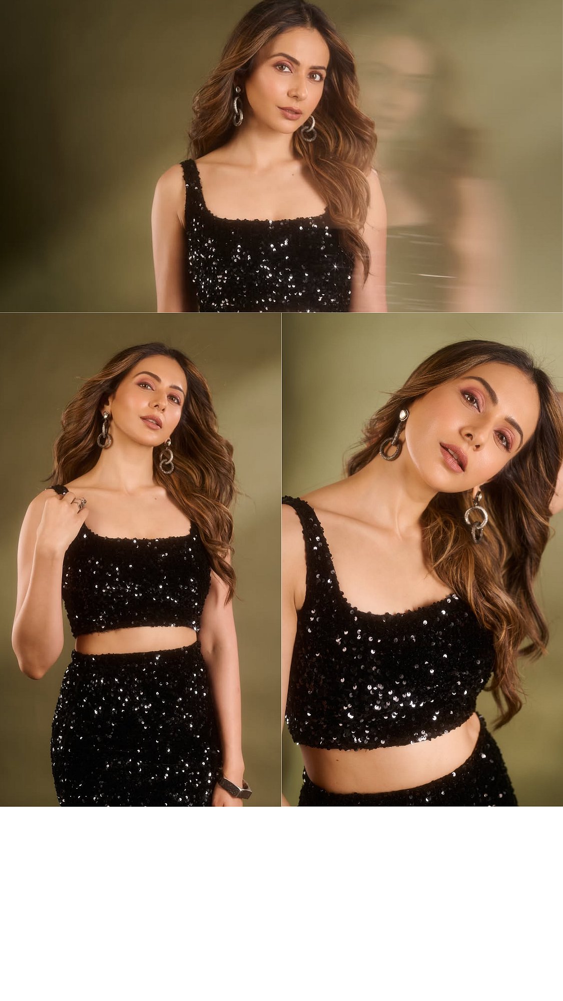 Rakul Preet Dazzles In Black Sequin Co-ord And Bold Thigh-High Slit | Pics Inside