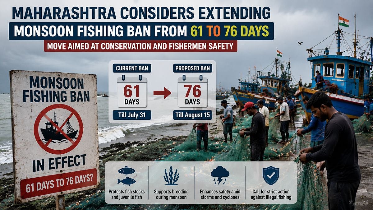 Maharashtra May Extend Monsoon Fishing Ban To 76 Days As Government Considers Fishermen's Demand