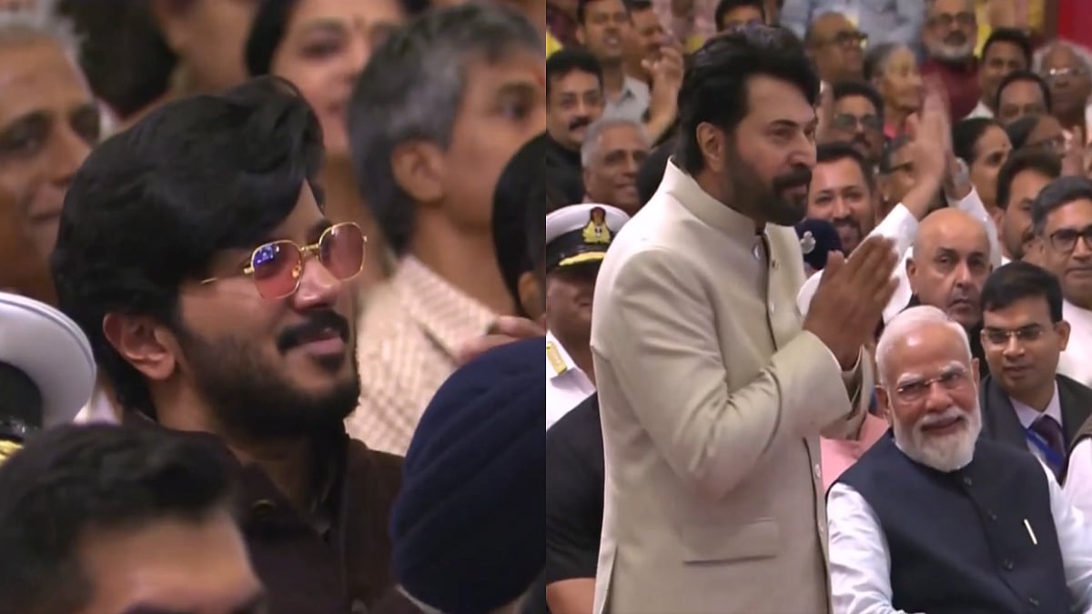 Video: Proud Son Dulqueer Salman Cheers & Claps As Mammootty Receives Padma Bhushan Award By President Droupadi Murmu